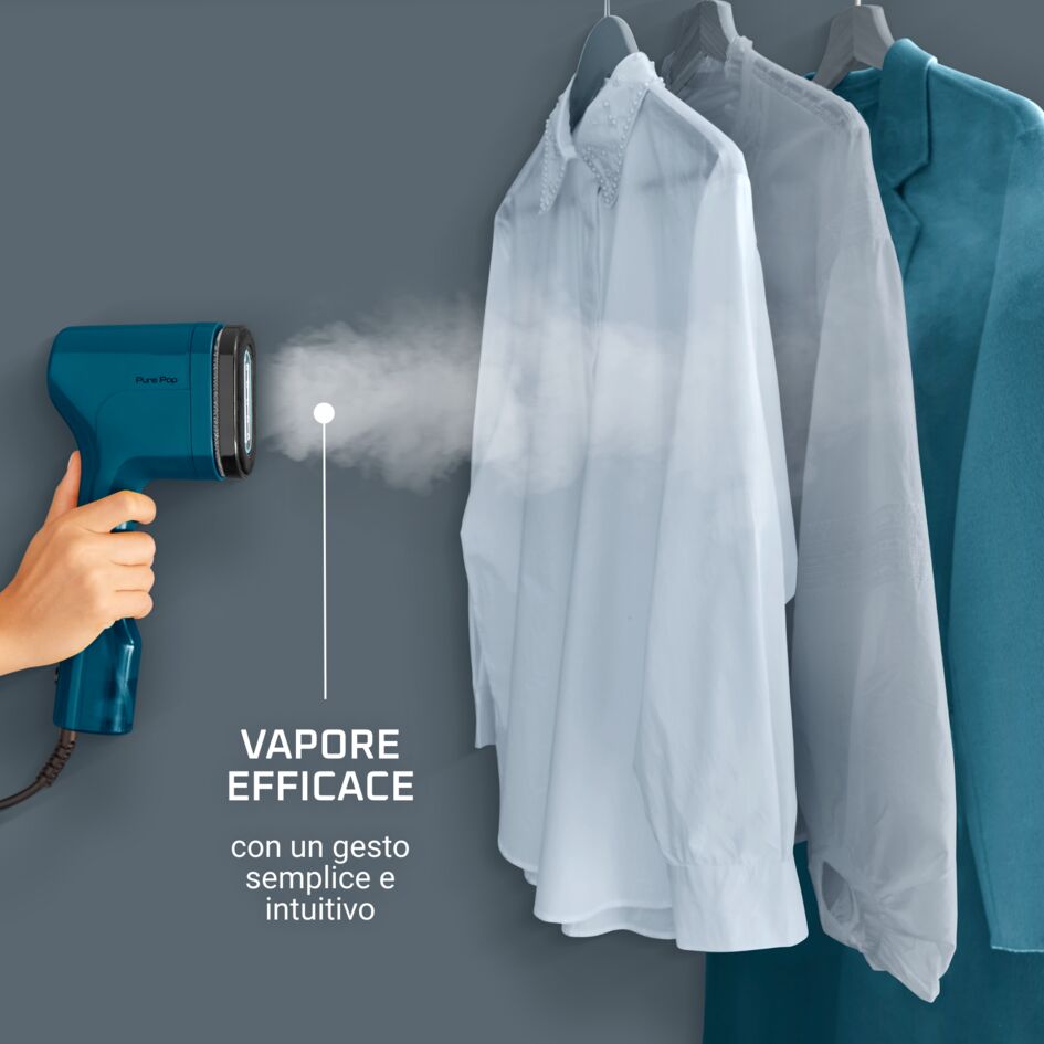 Pure Pop, Stiratore Verticale Portatile, Pad Reversibile, Blue Blu
