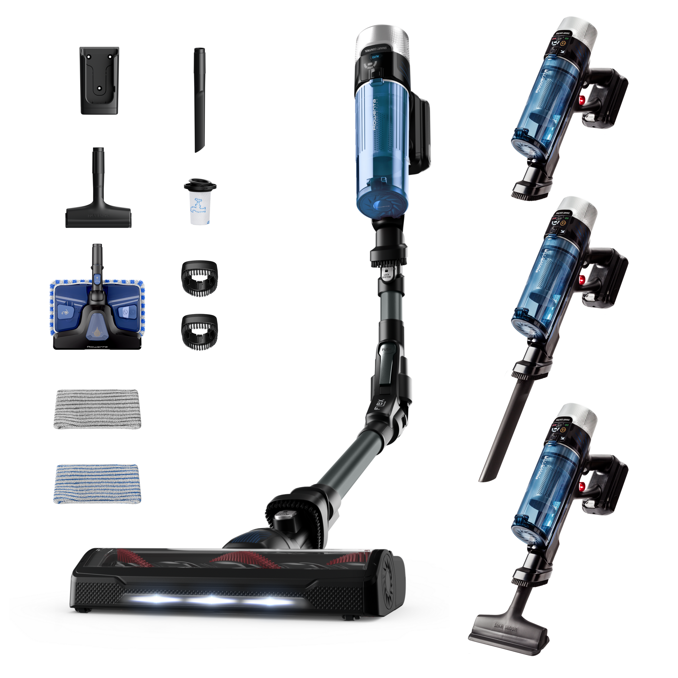 X-Force FleX 9.60, Aspirateur balai laveur sans fil, Multifonction, Modèle Aqua