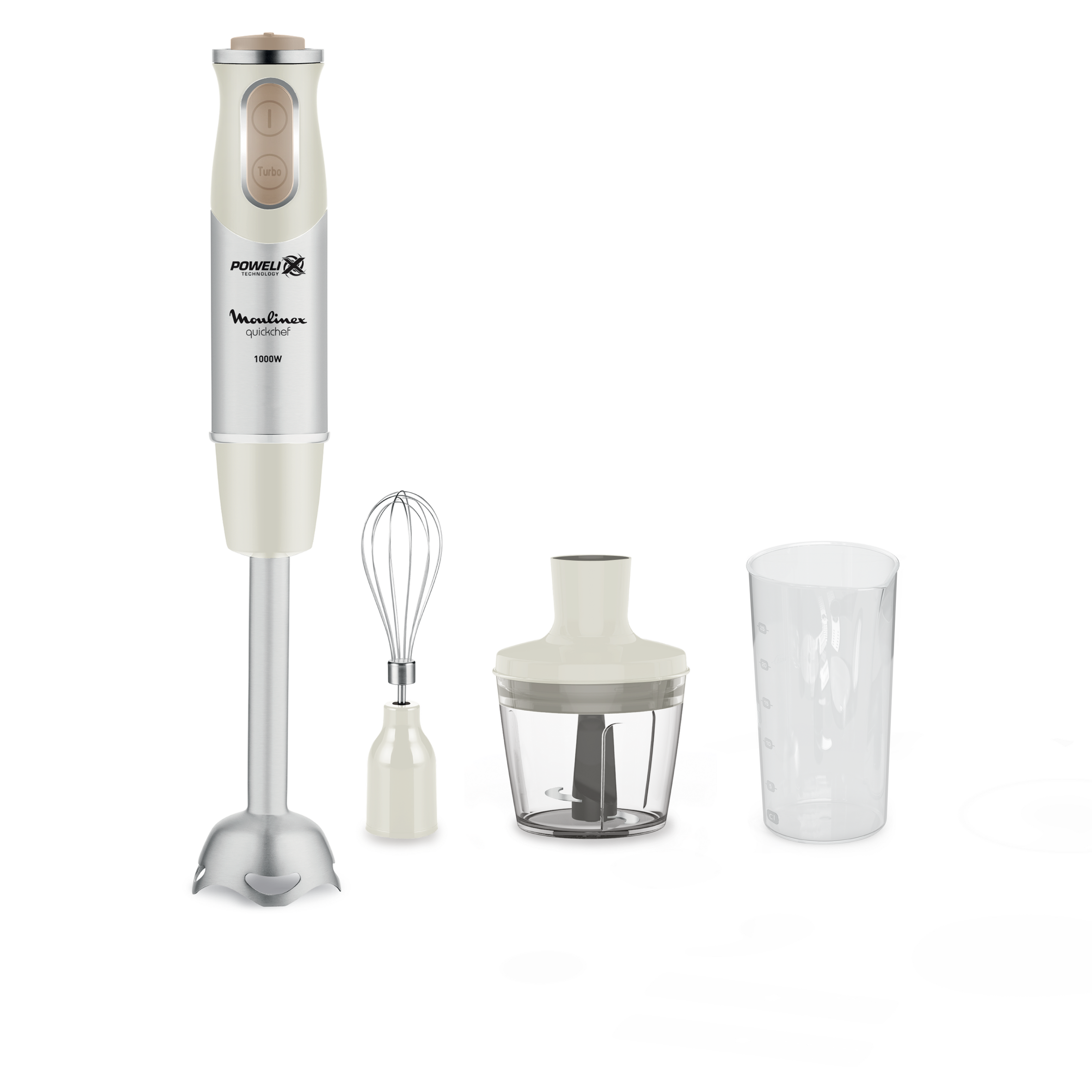 Quickchef 3 in 1 Handblender with Chopper, Whisk and Beaker, Powerful, Powelix Blade Technology