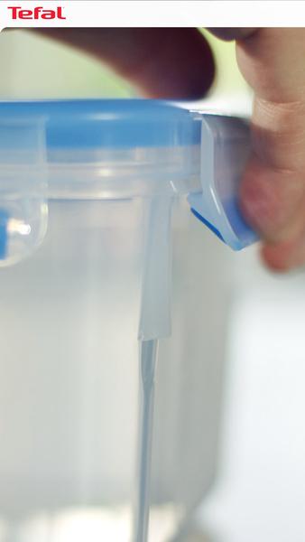 Lot De 2 Boîtes De Conservation 2L Eda - Blanc Avec Couvercle Bleu - Plastique