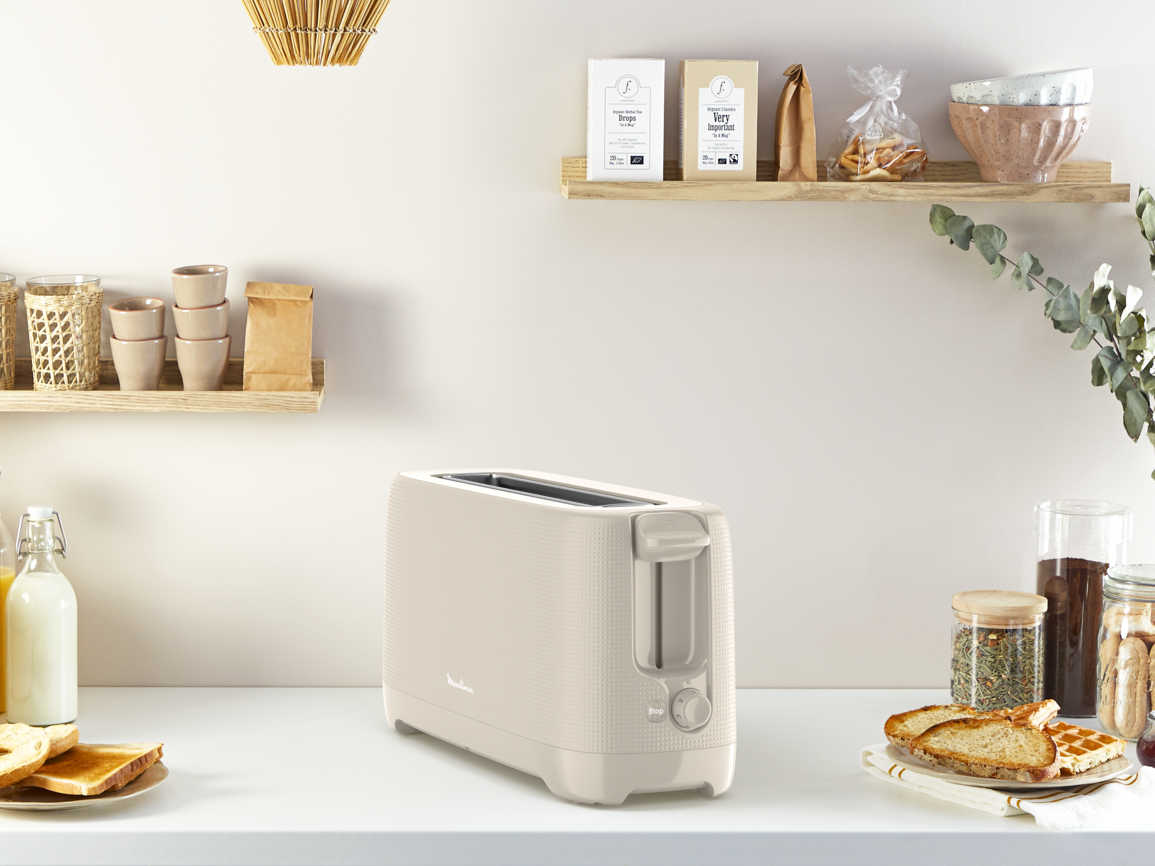 Solac - Mini-Toaster Buon Giorno 750W | 2 Schlitze für Toastbrot | 6-stufiger Bräunungsregler | Selbstzentrierungssystem | Herausnehmbare Krümelschublade | Kabelaufbewahrung, Weiß