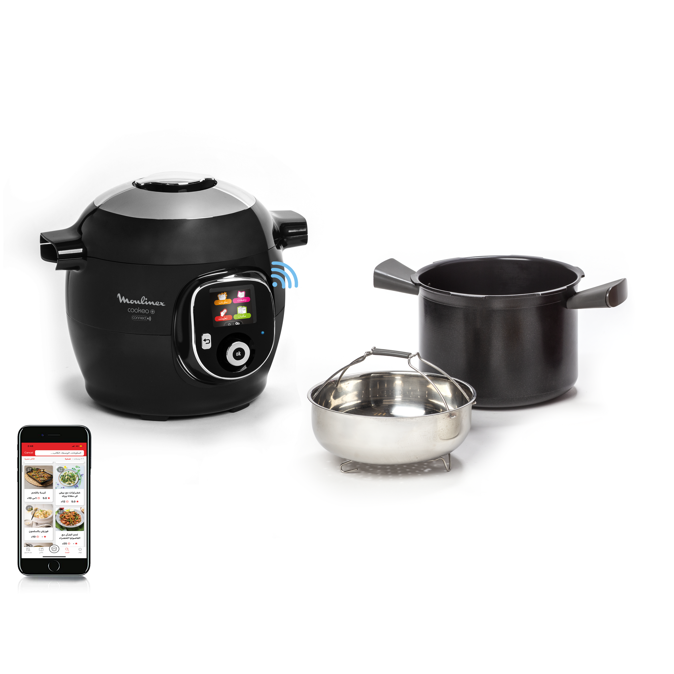 Cookeo+ Connect CE867810 Intelligente hogedruk multicooker - 6 programma's - Oneindig aantal recepten - Geconnecteerd