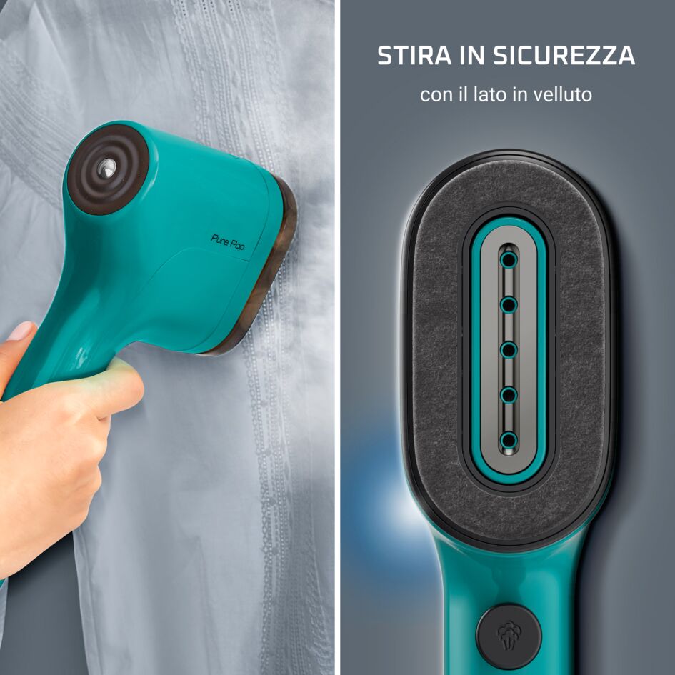 Pure Pop, Stiratore Verticale Portatile, Pad Reversibile, Aqua