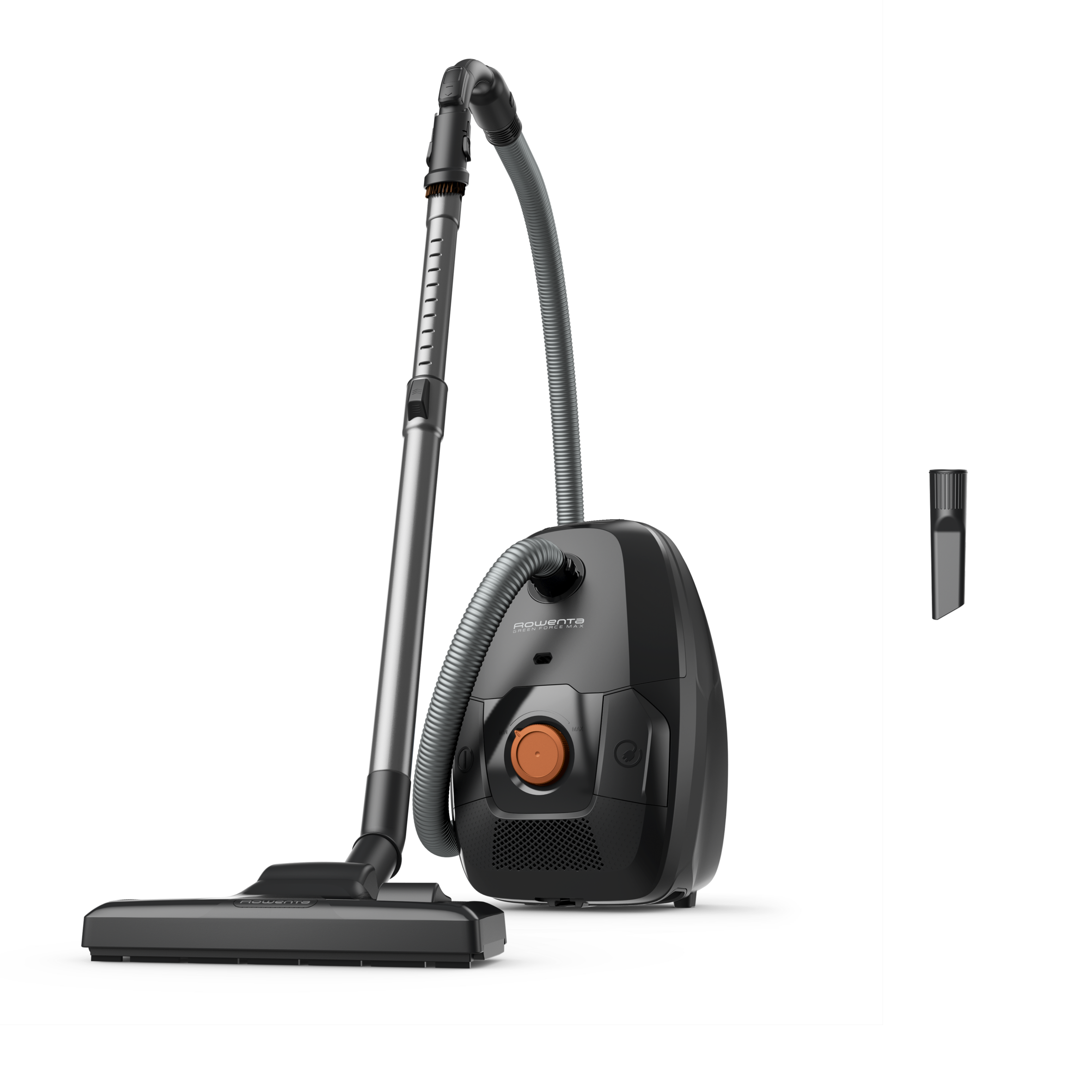 Green Force Max de Rowenta, Aspiradora con bolsa, Motor de Bajo Consumo, 900 W, Diseño Compacto, Radio de Acción de 12