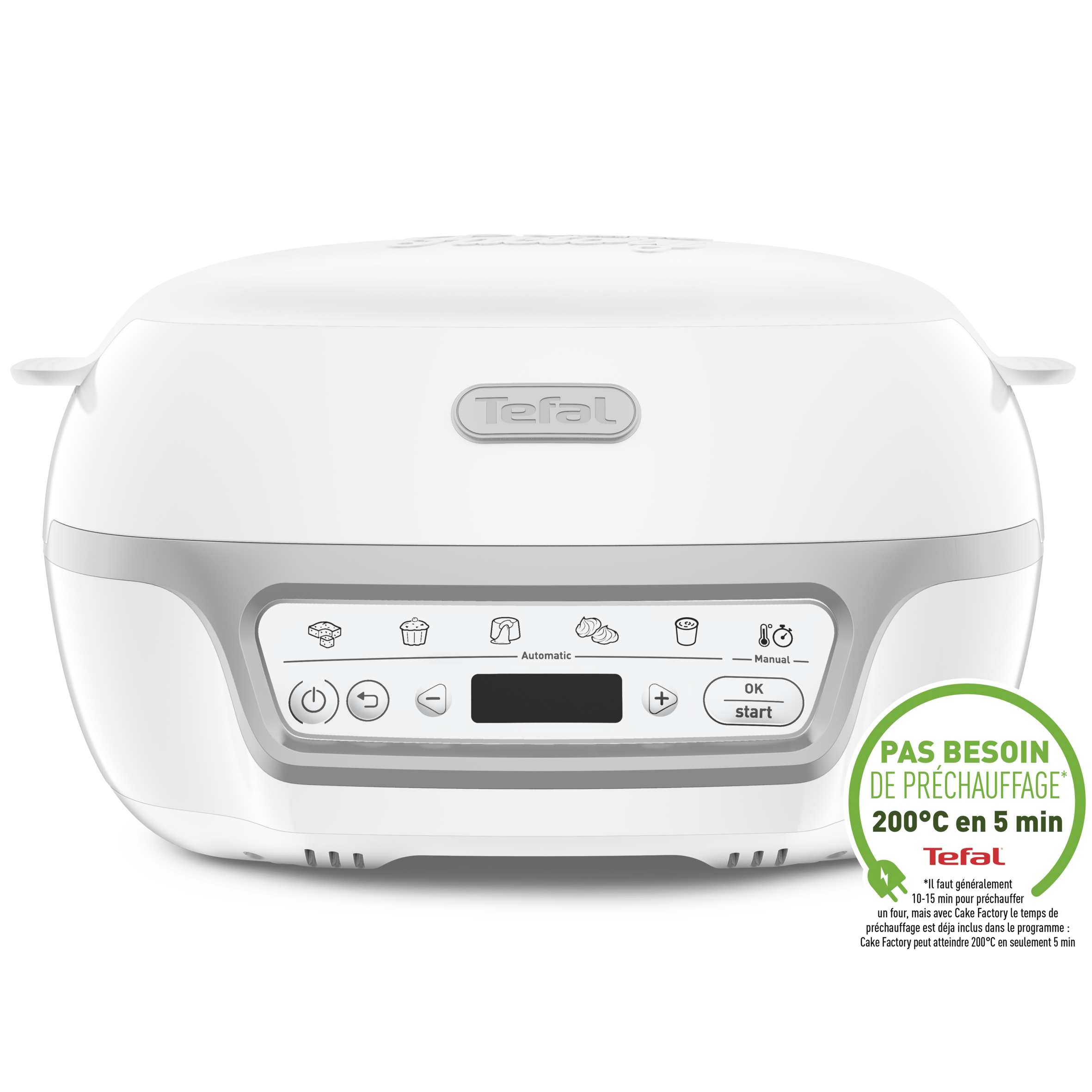 Cake Factory Délices Silver, Machine à gâteaux, 5 prog., 10 moules, écran rétroéclairé CAKE