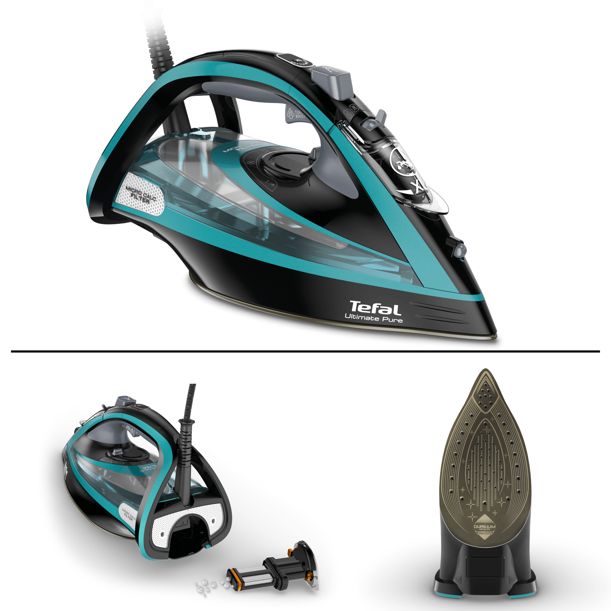 Tefal Ultimate Pure, żelazko parowe, mocne, automatyczne wyłączanie, system antywapienny